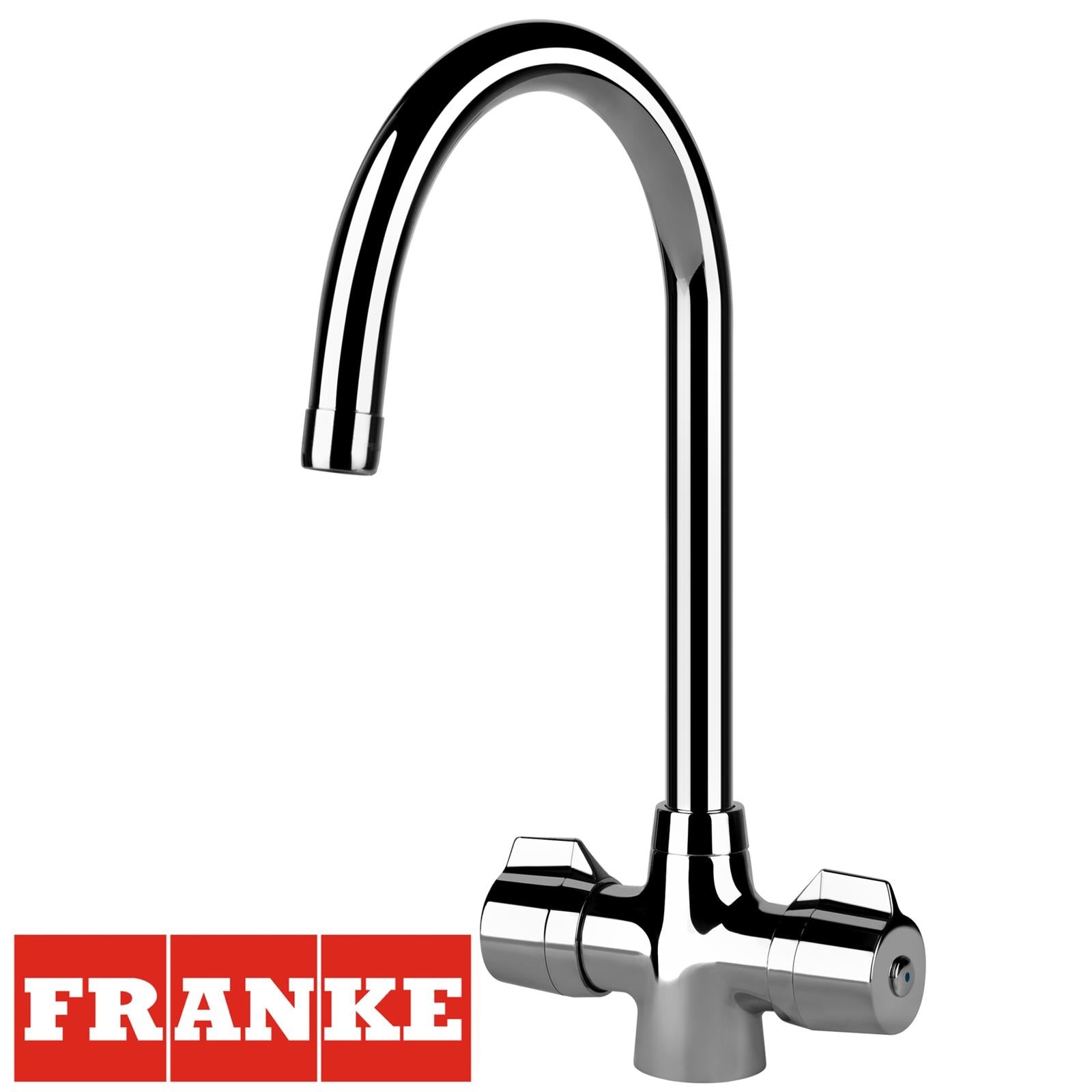 Franke Smart Pro Cruciform Two Lever J Swivel Spout Kitchen Tap In Chrome